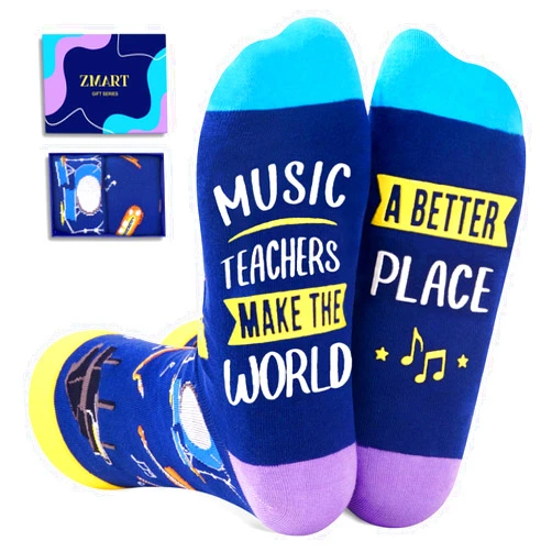 Zmart Appreciation Gifts Ideas for Men - Funny Socks for Women, Gifts for Music Art Science Teacher Social Worker