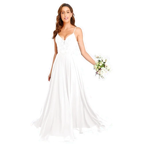 ForElise Women's A-line Bridesmaid Dress Embroidery Wedding Guest Dress Maxi Evening Dress