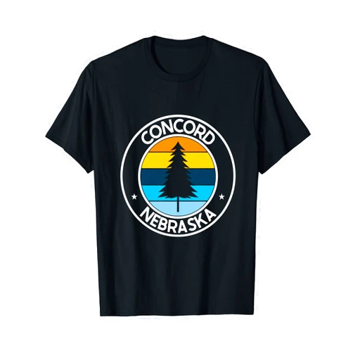 Nebraska City Pride Pine Tree Retro Sunset Concord Nebraska NE USA City Pride Retro Sunset T-Shirt