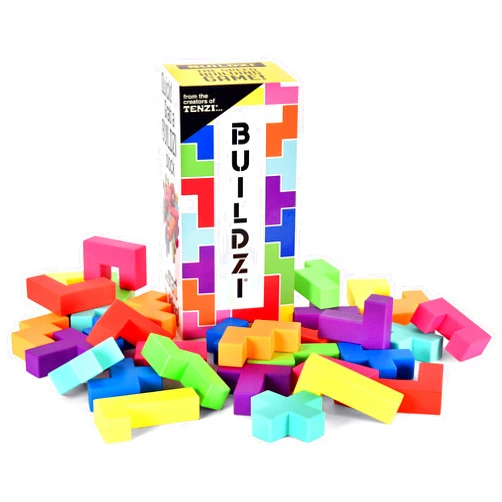 TENZI BUILDZI by TENZI - The Fast Stacking Building Block Game for The Whole Family - 2 to 4 Players Ages 6 to 96 - Plus Fun Party Games for up to 8 Players