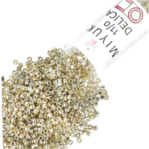 Miyuki Delica Seed Beads – Size 11/0 (1.6 mm), DB1831, Duracoat Galvanized Silver, 7.2 g, Approx. 1440 Beads, Made in Japan
