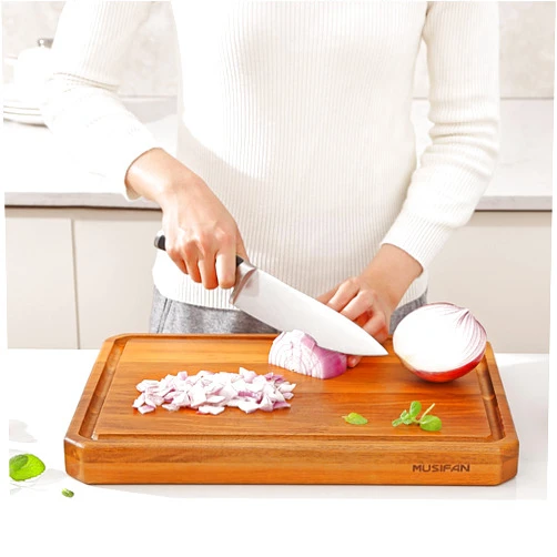 Musifan Acacia Wood Cutting Boards for Kitchen,Large Wooden Cutting Boards for Chopping Meat, Cheese, Fruits, and Vegetables，Extra Large Charcuterie Board with Handles, Juice Groove
