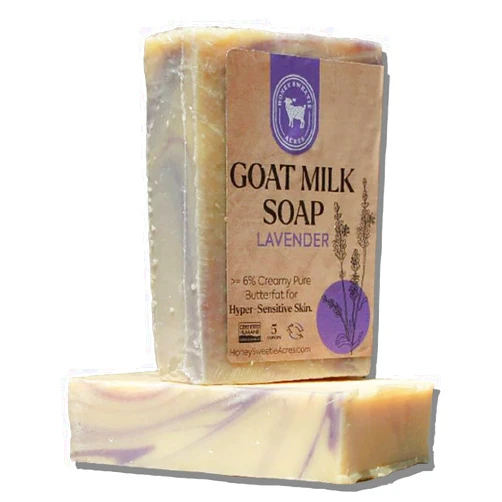 Honey Sweetie Acres Fresh Off The Goat All Natural Moisturizing 5 Oz Bar Of Handmade Lavender Goat Milk Soap