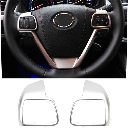 Senzeal ABS Matte Steering Wheel Trim Panel Cover Fit for Toyota Highlander 2014 2015 2016 2017 2018 2019