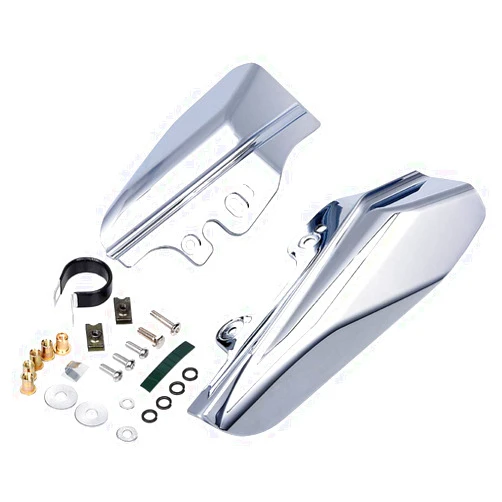 Anzio 2X Mid-Frame Air Deflector Compatible with 01-08 Harley Touring Models Electra Road King Glide (Chrome)