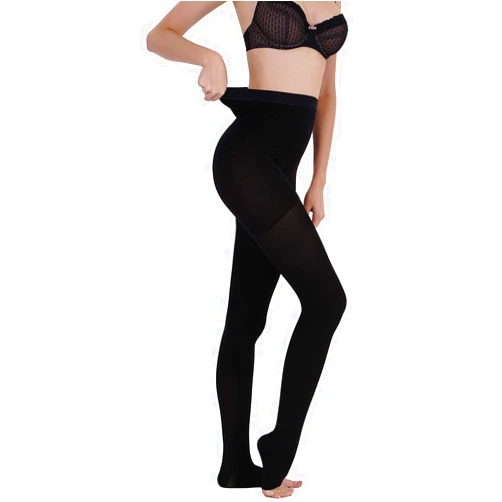 AMZAM® Medical Compression Pantyhose for Women Men, 20-30 mmHg Graduated Compression Tights, Opaque Toeless Compression Stockings Waist High Support Tights for Edema, Varicose Veins, DVT,Black XXL