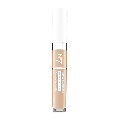 No7 Lift & Luminate Triple Action Serum Concealer - Light - Anti Aging Liquid Concealer Makeup for Blemishes & Dark Circles - Medium to Full Coverage Concealer for Face (8ml)