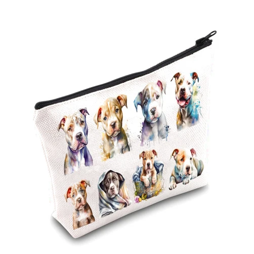 LEVLO Pitbull Cosmetic Makeup Bag Pitbull Lover Gift Pitbull Mom Travel Pouch Bag Pitbull Merchandise (Pitbull)