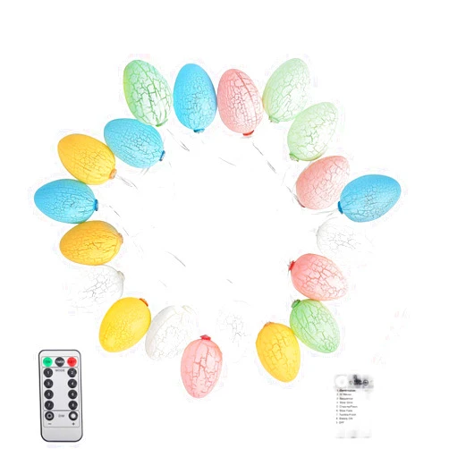 C APPOK Easter Decorations lights with Timer, 6.5Ft 20 LEDs Egg LED String Lights with Remote, Waterproof Battery Operated Fairy String Light for Easter Decor, Outdoor, Home, Party