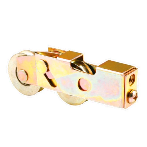 Prime-Line D 1858 Steel Sliding Door Roller Tandem Assembly with 1-1/4 Inch Steel Ball Bearing, Golden, Set of 1