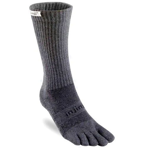 Injinji TRAIL Midweight Crew Coolmax Socks, Granite, Medium