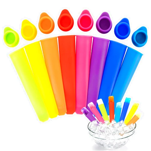 RAINFLOW 8 PCS Silicone Popsicle Molds-Silicone Ice Pop Molds for Kids,Reusable Popsicle Tubes with Lids & Drip-Free Design,Perfect for Homemade Yogurt Sticks, Juice, Ice Candy, Snacks.