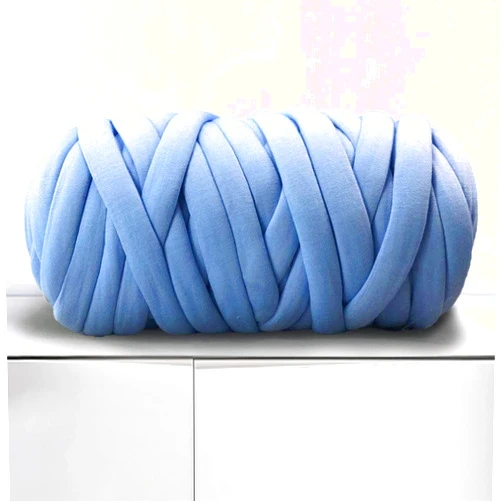 VAURAS Arm Knitting Yarn for Chunky Braided Knot Throw Blanket DIY, Soft Extra Cotton Washable Tube Bulky Giant Yarn for Weave Craft Crochet,Dark Blue 2.2LB