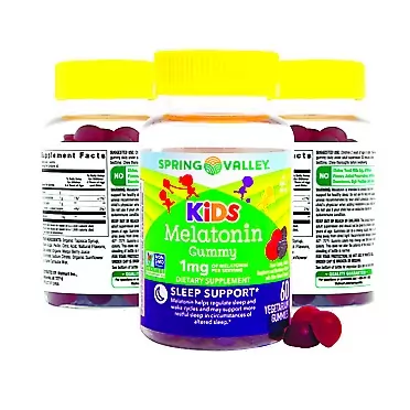 SPRING VALLEY Kids MELATONIN,3 PK,60 Gummies Each