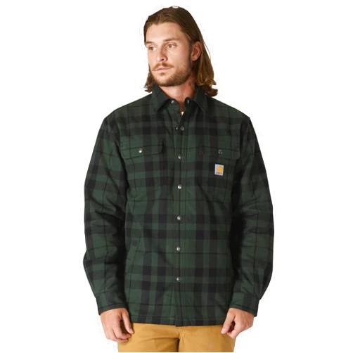Carhartt Men's Relaxed Fit Flannel Sherpa-Lined Shirt Jac