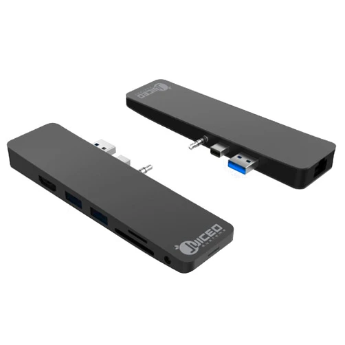 Juiced Systems CruzHUB - Surface Laptop 2 Adapter - Designed for Surface Laptop 2 - Gigabit Ethernet - 4K HDMI - 2 USB 3.0 - SD - Micro SD - AUX - Compatible with Surface Laptop v1 and v2