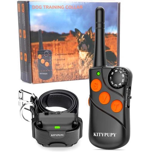KITYPUPY Professional Dog Training Collar-Dog Shock Collar with Remote, E Collar for Training Large Medium Small Dogs with 4 Training Modes, 1600FT Range Waterproof and Rechargeable (Dark Grey)