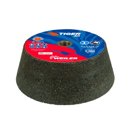 Weiler 68360 Tiger AO Type 11 Flaring Cup Wheel, AC16-Q, 6/4-3/4 x 2 x 5/8-11, Rim 1.5