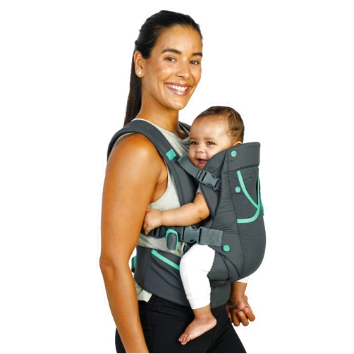 Infantino Carry On Active Baby Carrier, Ergonomic Multi-Pocket Baby Carrier for Newborn to Toddler 8-40 lbs with Padded Straps, Lumbar Belt Storage & Pacifier Loop, Registry Essential, Gray