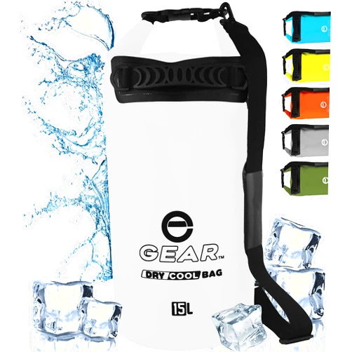 Enthusiast Gear Dry Bag Floating Cooler - Roll Top Insulated Backpack – Portable, Collapsible, Waterproof with Padded Shoulder Strap - Perfect for Kayaking Fishing Beach Hiking -15L