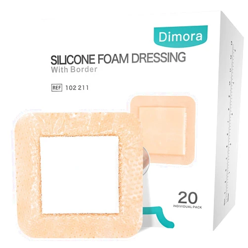 Dimora Silicone Foam Dressing with Border 20 Pack Adhesive 4