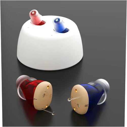 TIXTEM Hearing Aids Rechargeable, Hearing Aids for Seniors, Completely-in-Canal Hearing Devices with Noise Reduction,OTC Hearing Aid for Adult with Charging Base