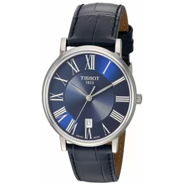 Tissot unisex-adult Carson Stainless Steel Dress Watch Blue T1224101604300