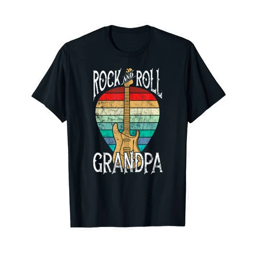 Rock N Roll Grandpa Ink Rock n Roll Grandpa Vintage Guitar Player Music Lover T-Shirt