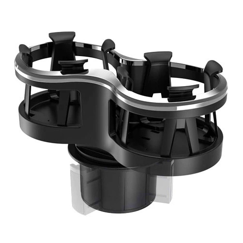 ISaddle Car Cup Holder Extender with Adjustable Mounting Base - Cup Slot 1-2 Splitter Expander Organizer Fits Vehicle Boat Truck RV Holds Standard Drinks Water Bottles