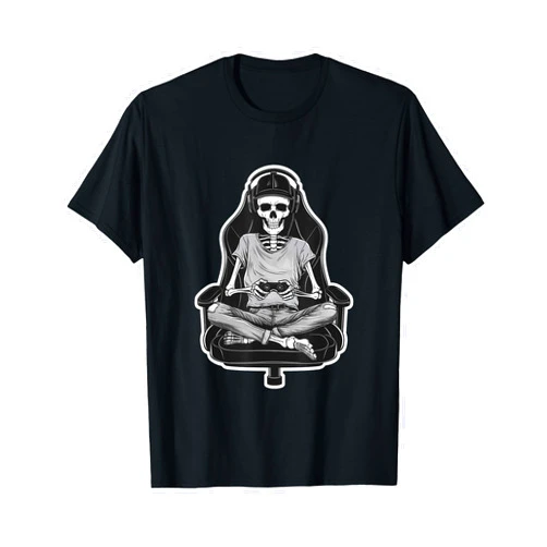 Gaming Vintage Halloween Graphic Artwork Gaming Skeleton Halloween Funny Gamer Boys kids Men T-Shirt
