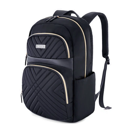 LIGHT FLIGHT Laptop Backpack for Women, Work Backpack Fits 15.6 Inch Computer Bookbags Back Pack with Charging Port Hole for Travel Work Business Hiking College, Black