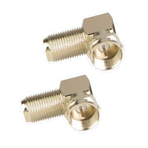 VCE 2-Pack Right Angle F-Type Coaxial RG6 Adapter