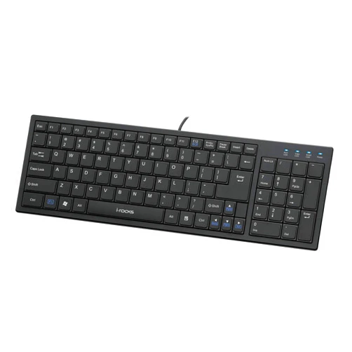 I-Rocks Black USB Wired Slim Keyboard (KR-6421-BK)