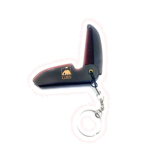 G.B.S Folding Beard Comb for Men - Handmade Keychain Mustache Comb - Portable Pocket Travel Comb for Grooming & Combing Hair, Beards and Mustaches