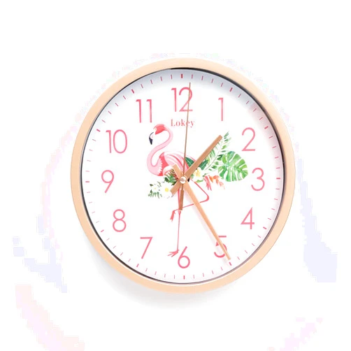 Lokey Flamingo Theme Wall Clock Silent Non Ticking - 8 Inch Quality Quartz Battery Operated Round Easy to Read Home/Office/Classroom/School Decor Clock-Flamingo Theme