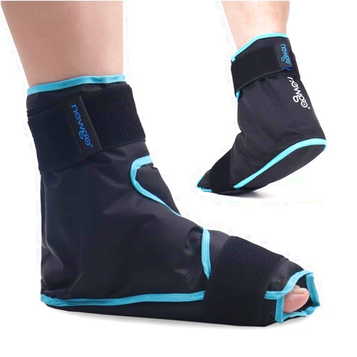NEWGO Ice Pack Foot Ice Pack Wrap for Plantar Fasciitis, Edema, Achilles Tendonitis Relief, Gel Foot Cold Pack Hot Cold Therapy Ice Boot for Foot and Ankle Swelling, Sprained Ankles Heels - Black