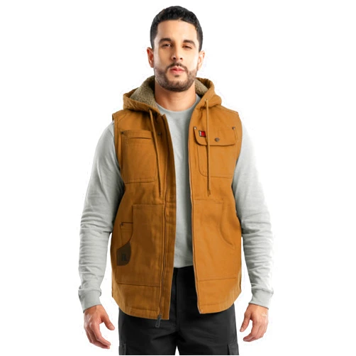 Wrangler Men's Sherpa Lined Vest with Hood