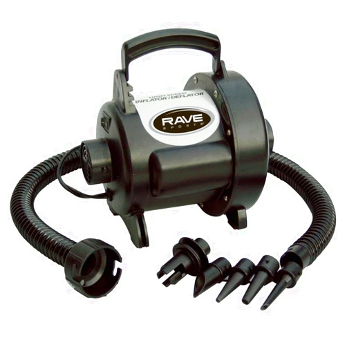 RAVE Sports 01083 High Speed Inflator/Deflator, 3.0 psi, 48 CFM 120 VAC, with Adaptors, Black