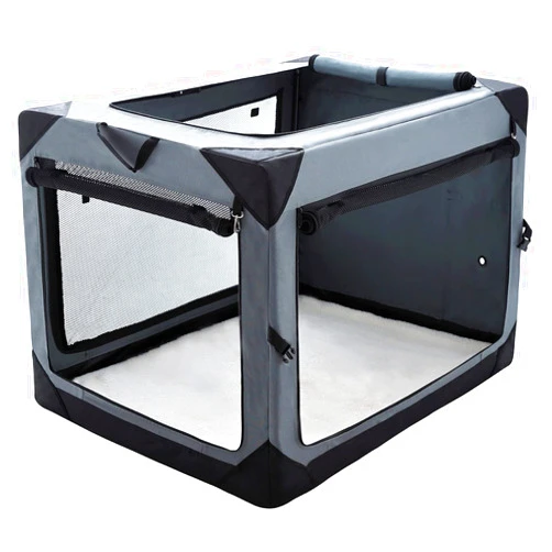 Pettycare 20 Inch Collapsible Dog Crate for Small Dogs, 4-Door Foldable Soft Dog Kennel with Chew Proof Mesh Windows, Indoor & Outdoor Travel Dog Crate, Soft Side Dog Crate