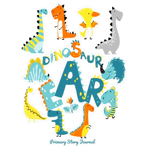 Ali Ousalahali Dinosaur Era - Primary Story Journal: Dotted Midline and Picture Space | Grades K-2 School Exercise Book | 120 Story Pages (Kids Jurassic Composition Notebooks)