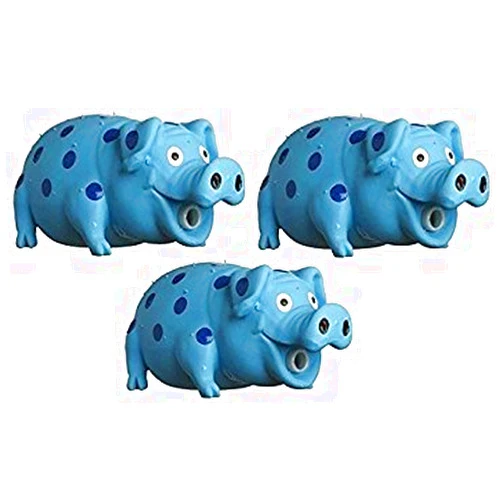 Multipet Goblets Pig Latex Dog Toy Assorted Colors Size:Pack of 3