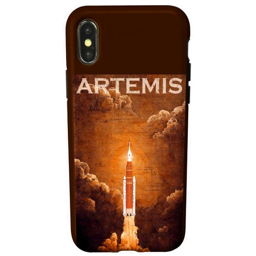 Space Launch Moon Landing Merch iPhone X/XS Artemis Launch SLS Moon Orbit Space Da Vinci Case