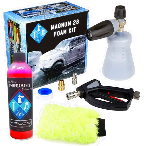 MTM Hydro MTM PF22.2 Foam Cannon Magnum 28 Kit with Grime Grabber Combo (Magnum 28, PerFOAMance Soap, with Wash Mitt)