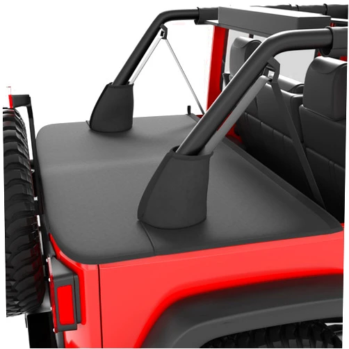 QMPARTS Tonneau Cover for Wrangler JK Unlimited 4 Door, Cargo Cover Trunk Tailgate Cover JK Accessories Compatible with 2007-2018 Wrangler JKU 4 Door-Black