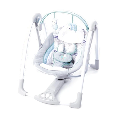 Ingenuity Compact Lightweight Portable Baby Swing with Music, Nature Sounds and Battery-Saving Technology - Abernathy, 0-9 Months