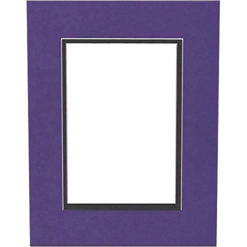 Woodburn's Stencil Shop 22x28 Double Acid Free White Core Picture Mats Cut for 18x24 Pictures in Purple and Black
