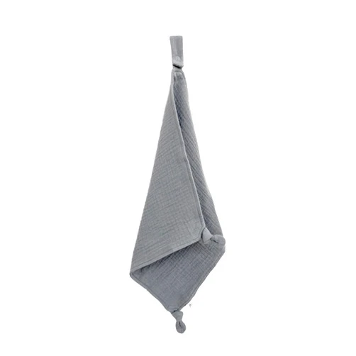 Ryan & Rose Cutie Lovey - Soft 100% Organic Cotton Muslin with Attachable Snap Closure - Loveys for Babies Newborn Baby Lovey Security Blankets for Babies Baby Blanket (Knot Smoke)
