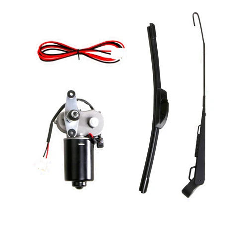 YiCross Universal 12V Electric UTV Windshield Wiper Motor Kit Fits Polaris Ranger RZR Kawasaki Honda Pioneer Golf Cart, Standard Wiper Motor Kit -110° Sweep Wiper Size: Arm: 13.7inch Blade:13.7inch
