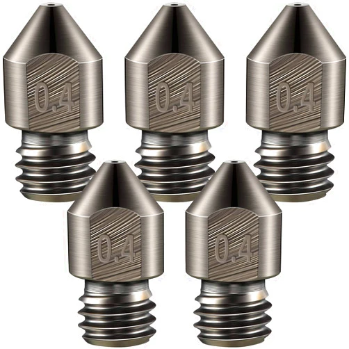 Mudder Hardened Steel Nozzle 0.4 Mm/ 1.75 mm 3D Printer Mk8 Nozzles High Temperature Wear Resistant Compatible with Ender 3/ Ender3 Pro, Prusa I3, Makerbot Creality Cr-10 All Metal Hotend