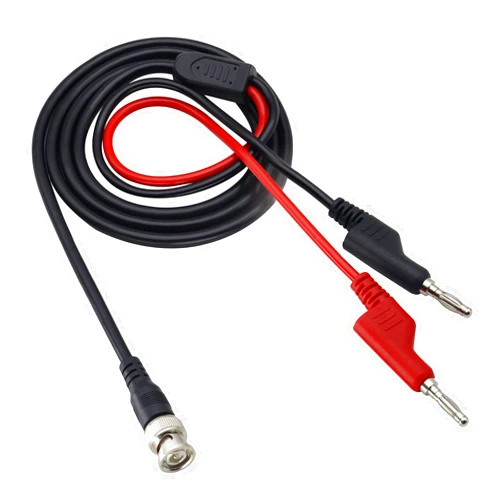 HCFeng BNC to Dual Banana Plug Test Cable Coaxial Cable BNC to Dual Stacking Test Leads Cable BNC Male to Dual Banana Male/Female Plug Test Cable for Oscilloscope Signal Generators[4.2Ft/1.3m]